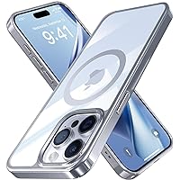 Alphex Polished Titanium for MagSafe iPhone 15 Pro Case, [12 FT Military-Grade Drop Protection] Official Color Match for iPhone, Shockproof Bumper, Magnetic Phone Cover 6.1