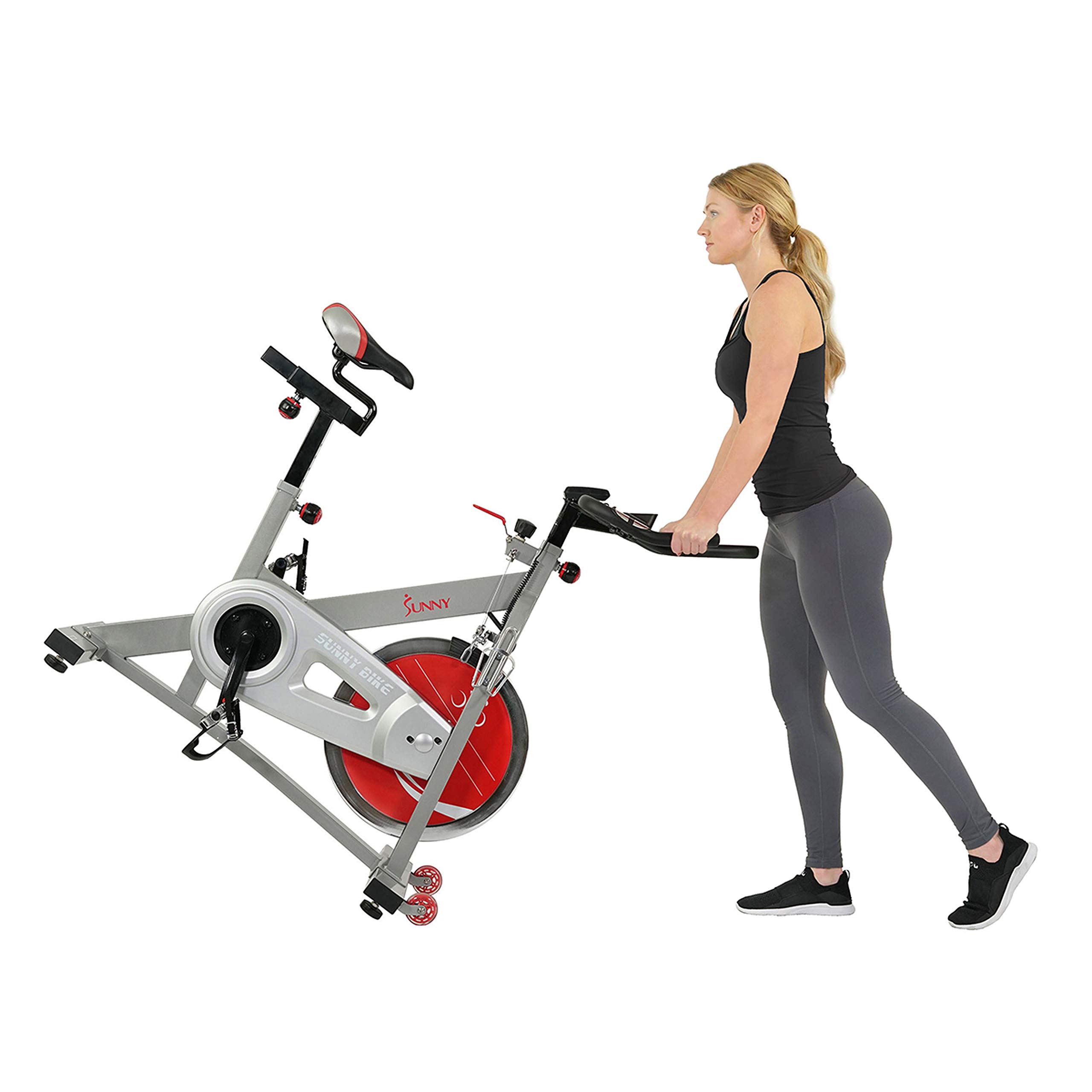 Sunny Health & Fitness Indoor Exercise Bike with Device Mount and Optional Exclusive SunnyFit® App Bluetooth Connectivity