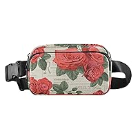 ALAZA Vintage Floral Belt Bag Waist Pack Pouch Crossbody Bag with Adjustable Strap for Men Women College Hiking Running Workout Travel