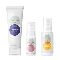 Balance Me Glow and Replenish,Trio - 3-Step Skin Replenishing Routine - Vegan & Cruelty-Free -Deeply Cleanses, Brightens & Revitalises Tired Looking Skin