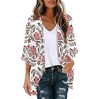Cardigan Sweaters for Women Elegant Puff Sleeve Chiffon Loose Cover Up Casual Blouse Tops Long Sleeve Cardigans