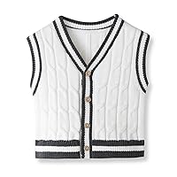 Baby Boys and Girls Knitted Sweater Vest Solid Color Spring Autumn Toddlers Vest Unisex Vest
