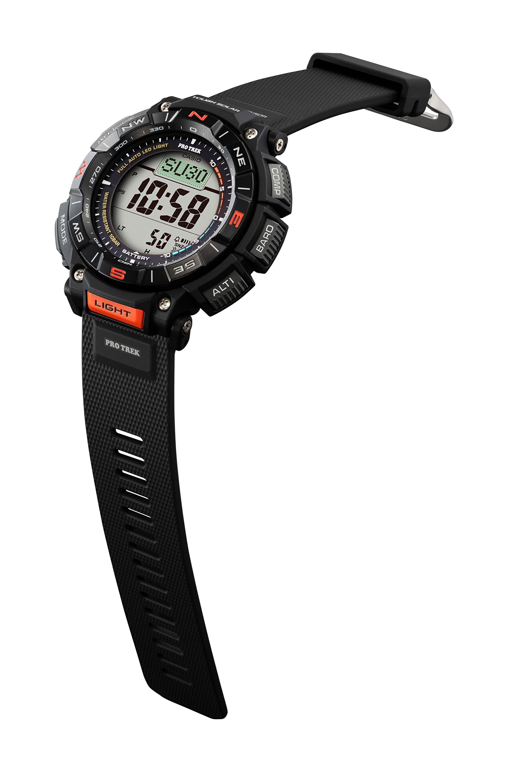 Casio Pro Trek Bio Mass Tough Solar Triple Sensor w/Thermometer Altimeter Barometer Compass World Time Men's Titanium Band Watch
