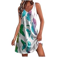 XJYIOEWT Mini Dress,Womens Fashion Solid Color Round Neck Dress Design Sense Printed Fashion Pocket Casual Suspended Fl