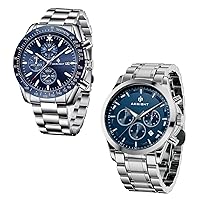 AKNIGHT Watch for Men Sport 30M Waterproof Wrist Watches Analog Chronograph Quartz Watch Dress Classic Luminous Watch, Elegant Gift for Men