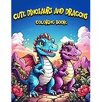 Cute dinosaurs and dragons coloring book