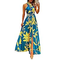 Dresses for Women 2024, Sundresses Trendy Sun Slit Dress Women's Sexy Leak Back Single Shoulder, S, XL
