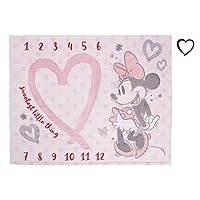 Disney Minnie Mouse Pink, Rose, Black & White Super Soft Milestone Baby Blanket, Pink, White, Black, Raspberry, 40x50 Inch (Pack of 1)