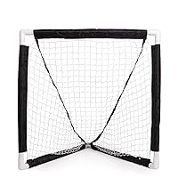 Champion Sports Mini Lacrosse Goal: Kids Gear Backyard Shooting Practice Net Black, 8.3