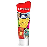 Colgate Kids Cavity Protection Toothpaste, Pokemon Kids Toothpaste with Fluoride, Helps Fight Cavities, Safe for Ages 2+, Mild Bubble Fruit Flavor, Sugar Free, Kids Fluoride Toothpaste, 4.6 Oz Tube