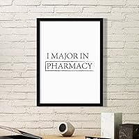 Quote I Major in Pharmacy Simple Picture Frame Art Prints Paintings Home Wall Decal Gift