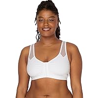 Fruit of the Loom Women's Comfort Front Close Sport Bra with Mesh Straps, Opaque