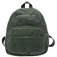 Makukke Small Backpacks for Women Corduroy City Backpack Backpacks Daypacks Women's Backpack Handbags Backpack for Casual School Travel Hiking Work,Green Backpack