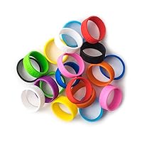 GRIFITI Elastic Band Joes 2 Inches Small Silicone Rubber Bands Rings Gasket Bottle Food Cooking Durable Office Boxes Wraps 20 Pack Assorted Colorful High Strong Rubberbands Heavy Round Siliconebands