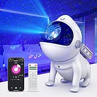Galaxy Projector Night Light, Star Projector 360° Adjustable Space Dog Lamp with Unlimited Colors, Bluetooth Speaker, 8 White Noise, App, Gift for Kids Adults Home Bedroom Room Ceiling Decor