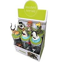 Mini Animals Figurine Creatures in Tube 6 Assorted Set | Realistic Tiny Little Animals for Sensory Bin, Birthday Party Favor, Toddler 3-5