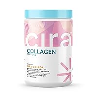 Cira Glow-Getter Collagen Peptides Powder for Women - Grass Fed Bovine Collagen Powder Type I & III for Nail and Hair Growth, Joint Health, Gut Health, & Brighter Skin - 30 Servings, Pina Colada