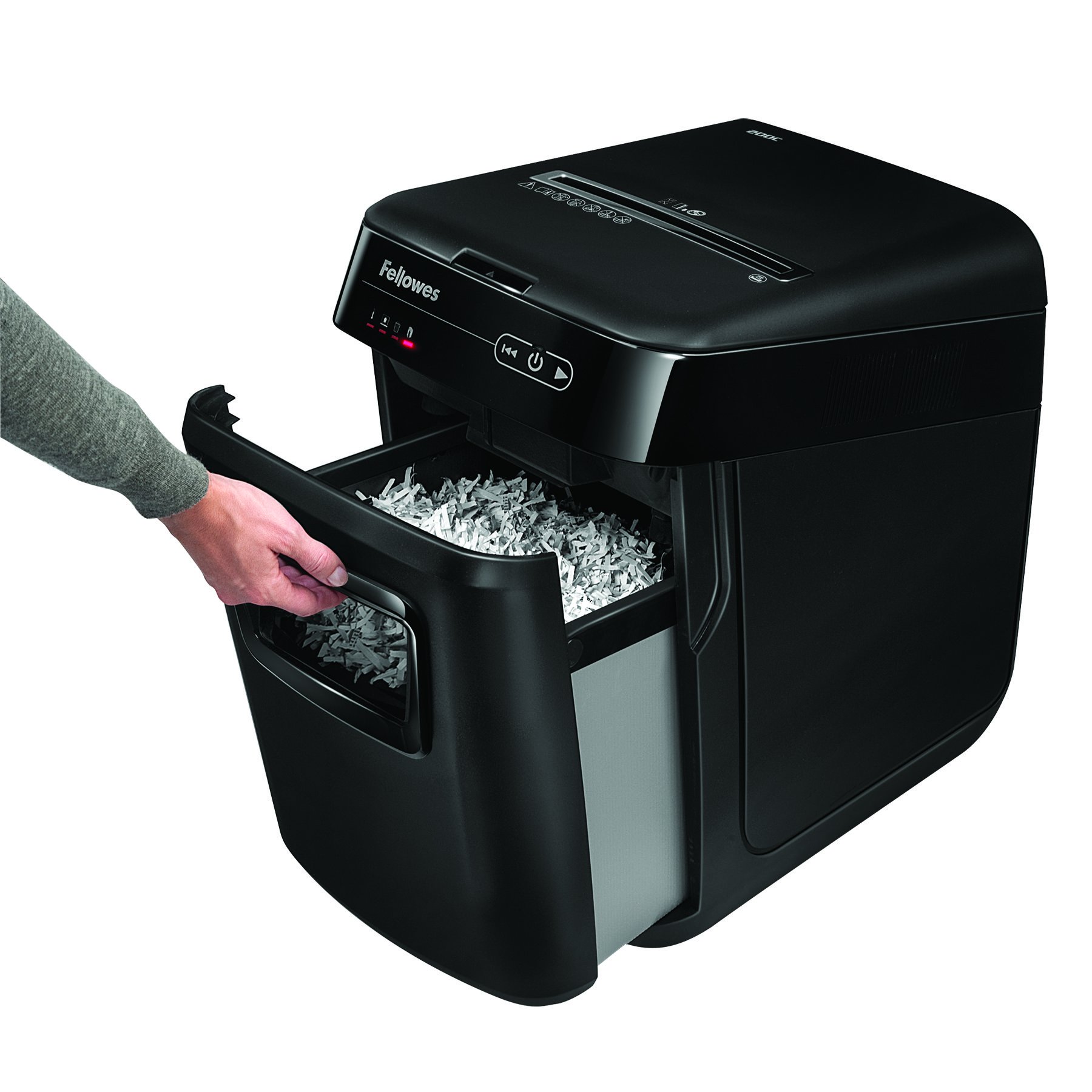 Fellowes AutoMax 200C Cross-Cut Auto Feed 2-in-1 Office Shredder with Auto Feed 200-Sheet Capacity (4653501)