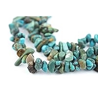 TheBeadChest Earthy Turquoise Chip Beads 36 Inch Strand 8mm Green Chips Gemstone