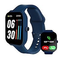 SLIDE Fitness Smartwatch for Men & Women (Blue) Bluetooth 5.3 (Make/Answer Calls), Alexa-Enabled, Large 1.95” HD Screen, IP68 Waterproof, 100 Workout Modes, Heart Rate, Sleep, SpO2 & Stress Monitors