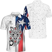 Zhamlixes Store Personalized Name & Number Sports Puerto Rico Men & Women Polo Shirt S-5XL