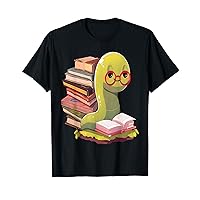 Worm Reading Book Funny Design T-Shirt