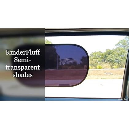 kinder Fluff Car Window Shade (4Pack)-The Only Certified Car Window Sun Shade for Baby Proven to Block 99.95% UVR - Mom's Choice Gold Award - Car Seat Sun Protection - Standard