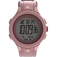 Timex Unisex Ironman T200 42mm Watch - Pink Strap Digital Dial Pink Case