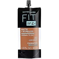 New York Fit Me Matte + Poreless Liquid Foundation, Pouch Format, 355 Coconut, 1.3 Ounce