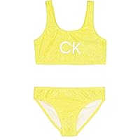 Calvin Klein Girls' One-Piece and Two-Piece Bikini Swimsuits with UPF 50+ Sun Protection, Quick Drying Bathing Suit