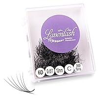 Promade Fans 6D For Eyelash Extensions (1000 fans) - Easy, Quick Appication and Long Lasting (Multi-Curl C CC D, Thickness 0.07mm, Length 9 to 18mm) (9 mm, 0.07 - D)