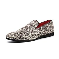 Men's Dress Slip-On Loafer Fromal Embroidered Glitter Shoes