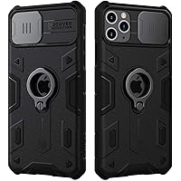 Nillkin Armor iPhone 11 Pro Max Case, [Built in Kickstand & Camera Lens Protector] Shockproof Hard Plastic Back & Soft Silicone Bumper Hybrid Cover Phone Case for iPhone 11 Pro Max 6.5'' Black