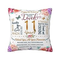 11 Year Old Gifts, Gifts for 11 Year Old Girl Pillow Covers 18”x18”, 11th Birthday Gifts for Girls, 11th Birthday Decorations for Girl, 11 Year Old Birthday Gifts Ideas for Daughter Granddaughter