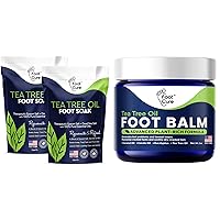 Tea Tree Oil Foot Soak with Epsom Salt - Best Toenail Fungus Treatment, Athletes Foot & Softens Calluses For Dry Cracked Feet - Instantly Hydrates & Soothes Irritated Skin & Athletes Foot
