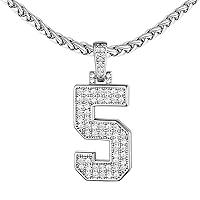 Bling Number Necklace for Men Hip Hop Cubic Zirconia 18K Gold Plated Custom Name/2 Row Big Pendant Personalized Jewelry for Rapper, Tennis Chain/Wheat Chain 18'' to 30'' Length, with Gift Box