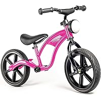 KRIDDO Toddler Balance Bike with Front Light, Pedal-Less Balance Bike for Ages 24 Months to 5 Years Old, Adjustable Handlebar and Seat Height, Rubber Wheels Ideal for Multiple Ground Surfaces