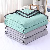 Ice Blanket Cool Fiber Quilt in Summer Blanket Keep Cool at Night Super Soft for All Seasons for Night Sweats Hot Sleepers Fiber Soft Blanket Easy Cleaning for Kids Adult (Blue A (59.05in x 78.74in))