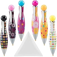 PAGOW 6 Styles 5D Diamond Drill Painting Pen Tools Plastic Tray, Diamond Rhinestones Painting Point Drill Pen Only, Cute Drill Pens Rhinestone Pickers for 5D Painting and Embroidery for Adults