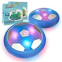 BaLaM Hover Soccer Ball, Toys for Kids Ages 3-12, Christmas Birthday Gifts for 3 4 5 6 7 8 9 10 11 Year Old Boys Girls, Soccer Ball with LED & Foam Bumper for Indoor Outdoor Game (Set of 2).