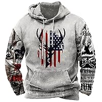 SHOPESSA Patriotic Hoodies for Men American Flag Sweatshirt Vintage Graphic Pullover Sweater 1776 Long Sleeve Western Shirts
