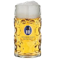Hofbrauhaus Munich Munchen German Glass Dimple Beer Mug 1 L Germany Oktoberfest