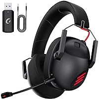 Wireless Gaming Headset for PC, PS5, PS4, Mac, Nintendo Switch, Gaming Headphones with Microphone, Bluetooth 5.3 Gaming Headset Wireless, ONLY 3.5mm Wired Mode for Xbox Series - Black