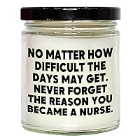 for Nurse, Inspirational Gifts from Heart - No Matter How Difficult The Days May Get. Never Forget The Reason You Became A Nurse. 9oz Vanilla Soy Candle | Mother's Day Unique Gifts for Nurses