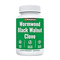 Wormwood, Black Walnut & Clove Complex | Whole Body Detox Cleanse | Lab Tested, USA Made, Non-GMO, Easy to Swallow | 60 Capsules