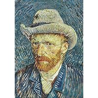 Ruled Notebook - Self-Portrait with Felt Hat: Vincent van Gogh Painting (1887) | A Book with Lines Designed for Writing