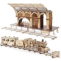 UGEARS Bundle Harry Potter - Hogwarts™ Express and Platform 9 ¾™ 3D Puzzle - Wooden Model Kits for Adults to Build - Mechanical Wooden Model Kit - Compatible Hogwarts Express Train - 3D Wooden Puzzle