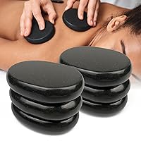 Hot Stones for Massage - 6 Pieces Massage Stone Set Hot Rocks Oval Shaped Massage Kit for Relaxing and Pain Relief