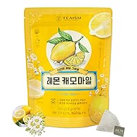 Ssanggye Lemon Chamomile Black Blended Tea 1.5g x 15 Pyramid Tea Bags, Tangerine Peel/Chamomile/Natural Fruit Chips with Lemon Flavors Refreshing Sweet and Soothing Tastes Contians Low Caffeine