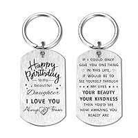 To My Daughter Gifts, I Love You Daughter Keychain for Birthday Christmas Graduation Gift, Special Daughter Present
